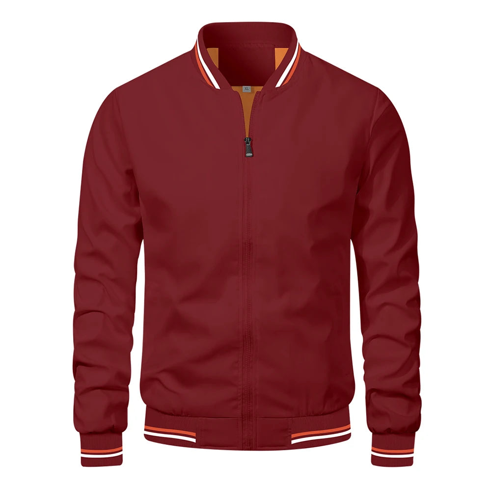 Men's Solid Color Baseball Jacket