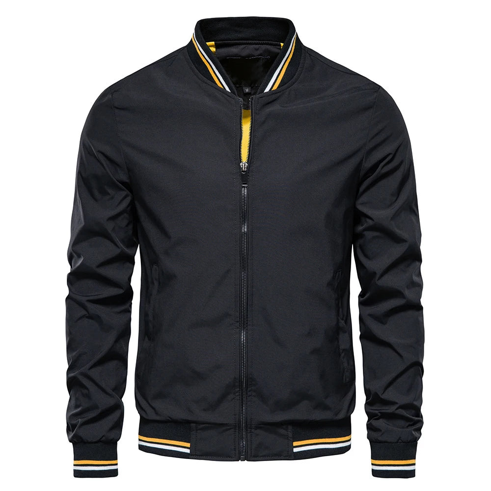 Men's Solid Color Baseball Jacket