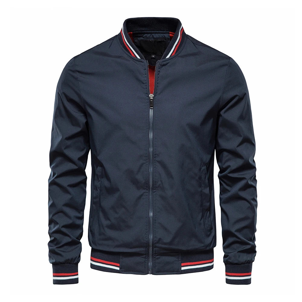 Men's Solid Color Baseball Jacket