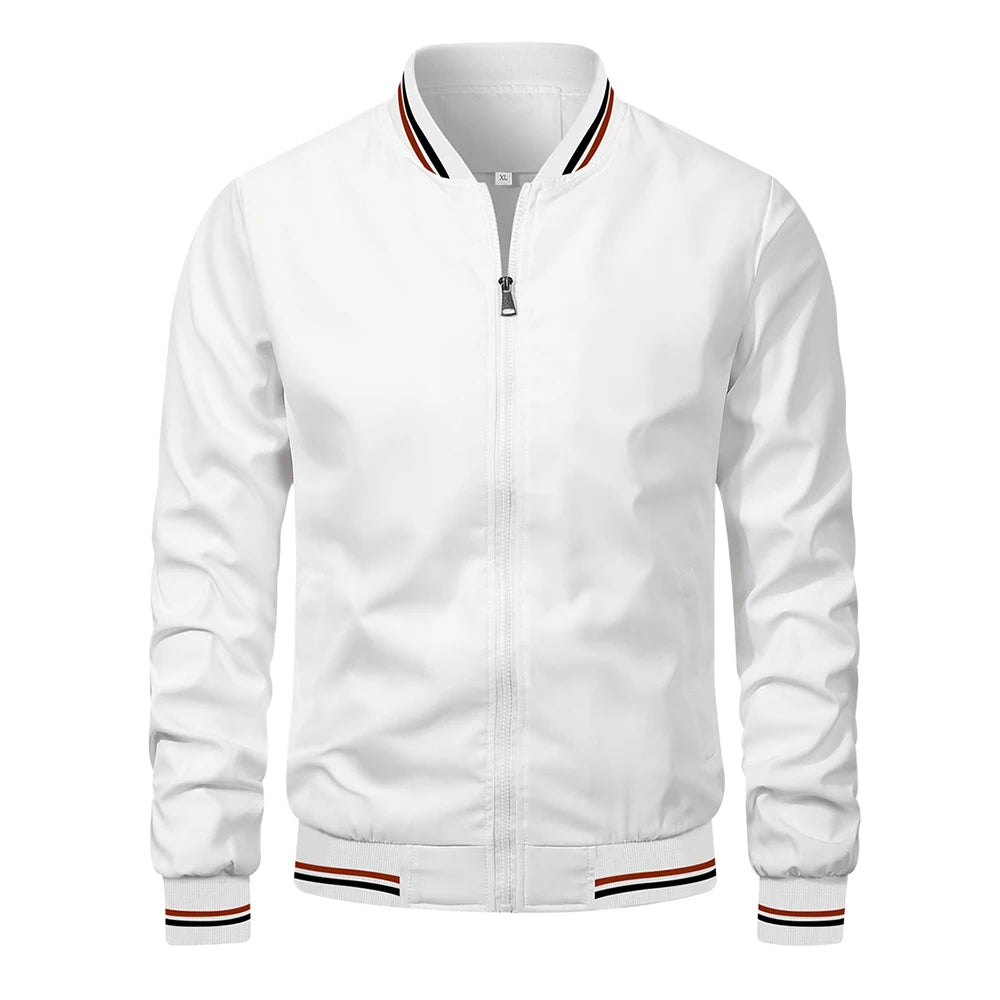 Men's Solid Color Baseball Jacket