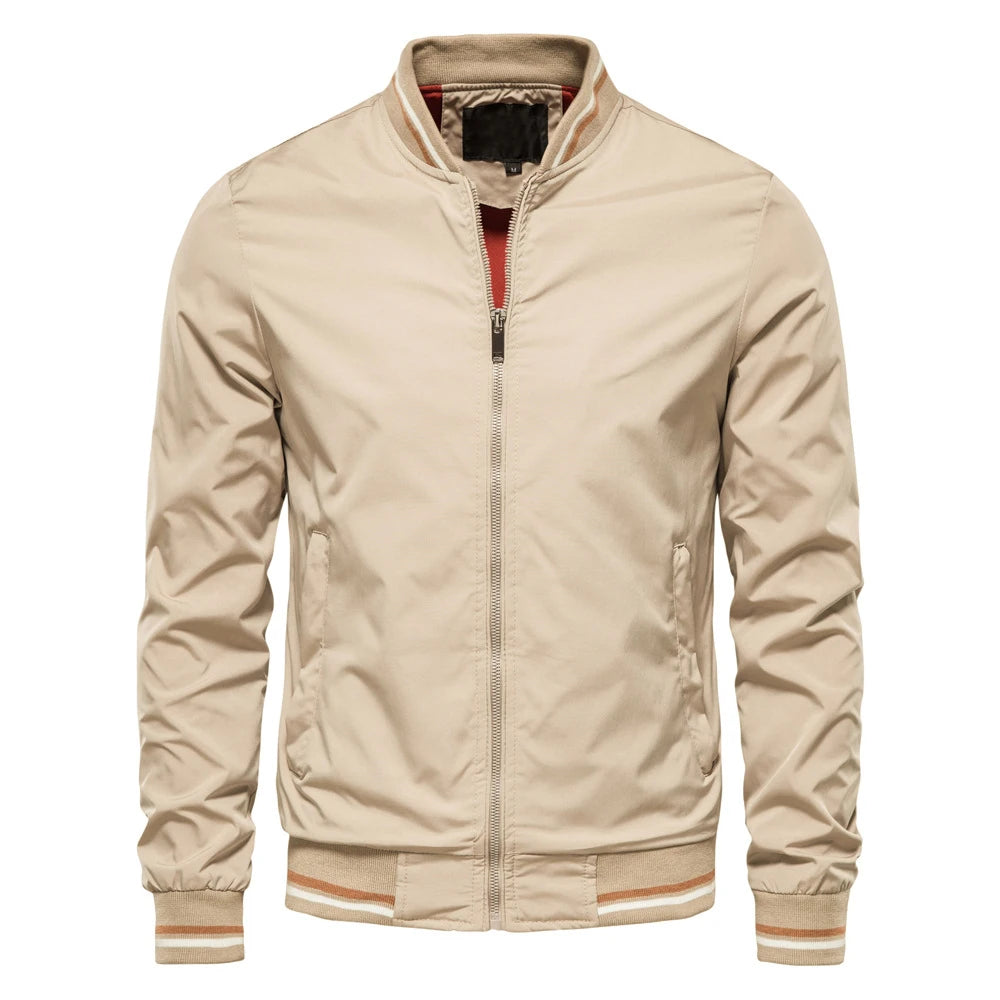 Men's Solid Color Baseball Jacket