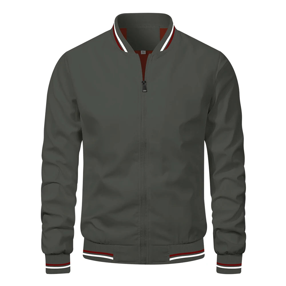 Men's Solid Color Baseball Jacket