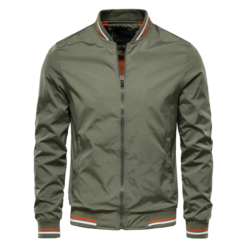 Men's Solid Color Baseball Jacket